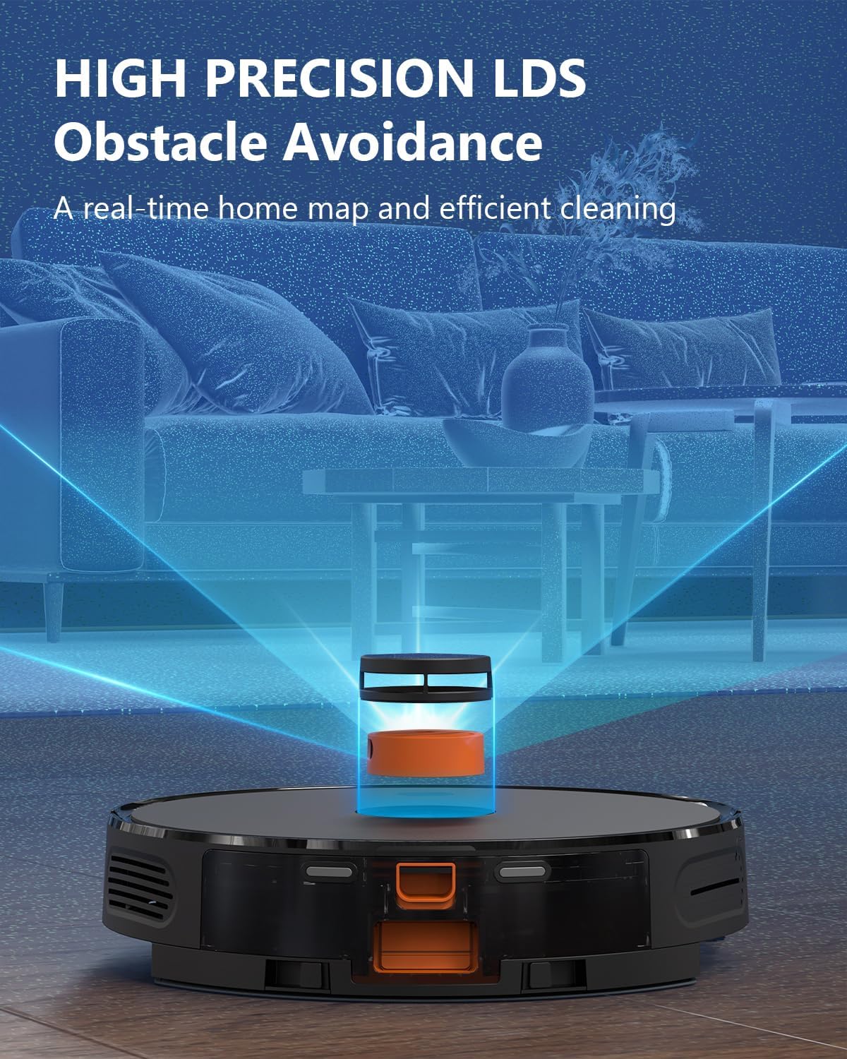 Imou Robot Vacuum and Dust Box Combo Self Emptying 3-in-1 Cleaner, Robotic Vacuum Lidar Navigation & Smart App Mapping, 4500Pa Suction, 180Min Max Runtime, 60-Day Capacity, Ideal for Pet Hair