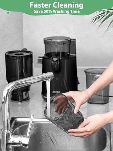 Aeitto Cold Press Juicer, Juicer Machine with 5.3" Wide Mouth, 250W Whole Fruit juicer