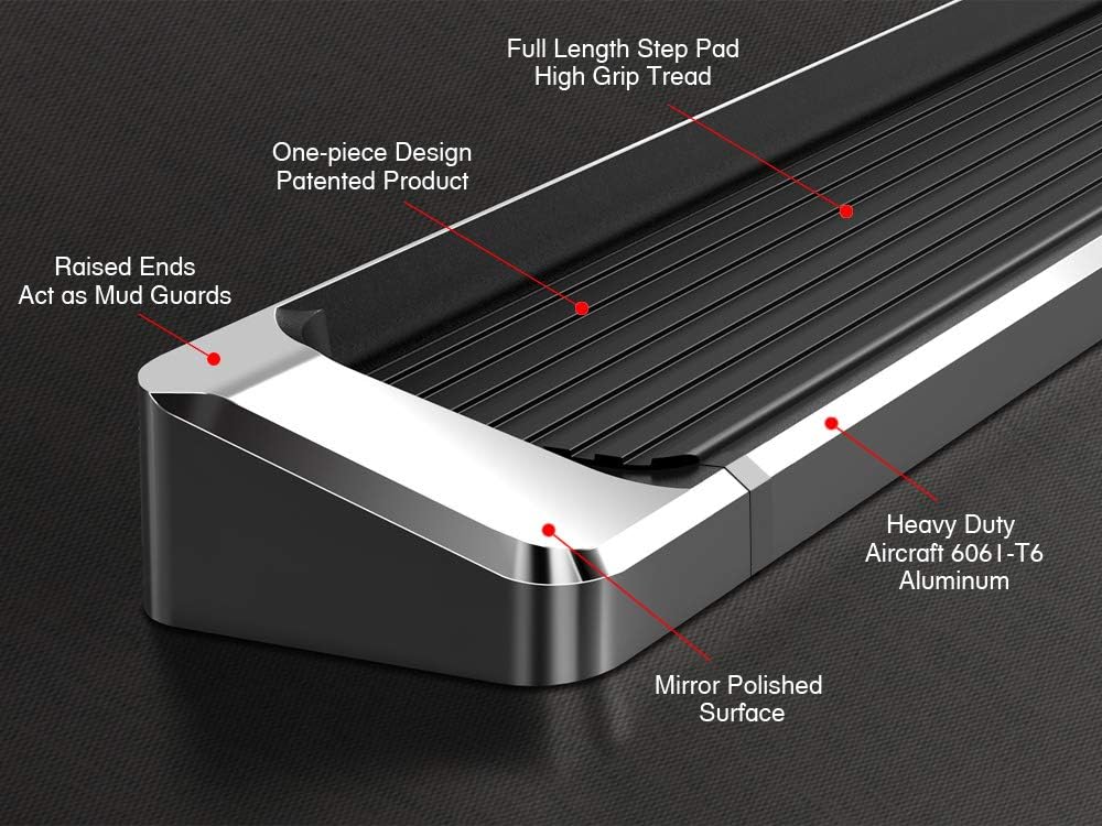 APS Premium iBoard Running Boards 6in Compatible with Silverado Sierra Regular Cab 19-22