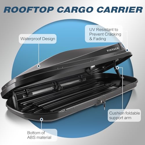 White Rooftop Cargo Box Carrier Large 21 Cubic Feet Car Top Mount Travel Luggage Storage,Dual Side Opening,Heavy Duty Waterproof Roof Storage Box Extra Keys,75.98" L x 31.5" W x 14.96" H