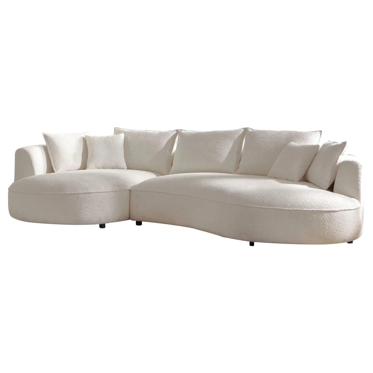Kevinplus Modern Vintage Velvet Sectional Sofa With Artful Curved, Large Seating for Living Rooms and Home Offices,Chaise Longue on the Right