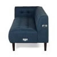 GDF Studio Konnor Contemporary Fabric 7 Seater Sectional Sofa, Navy Blue and Dark Brown