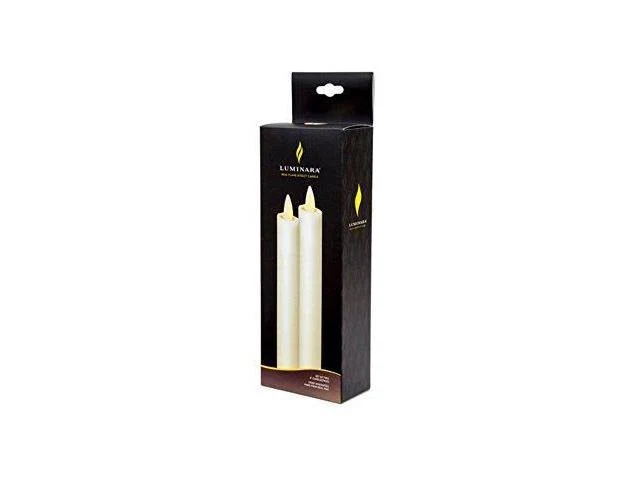 Luminara 02016 - 8x22 Ivory Realistic Flame LED Taper Candle with Timer (2 Pack)