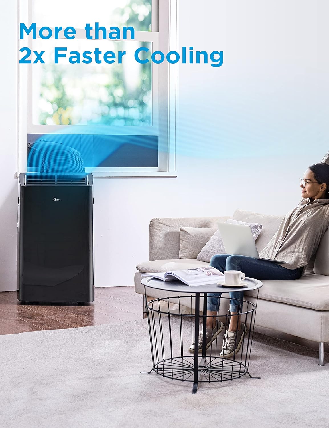 Midea 10K BTU Portable AC & 12K BTU Dual Hose Portable AC Bundle with Remote Control