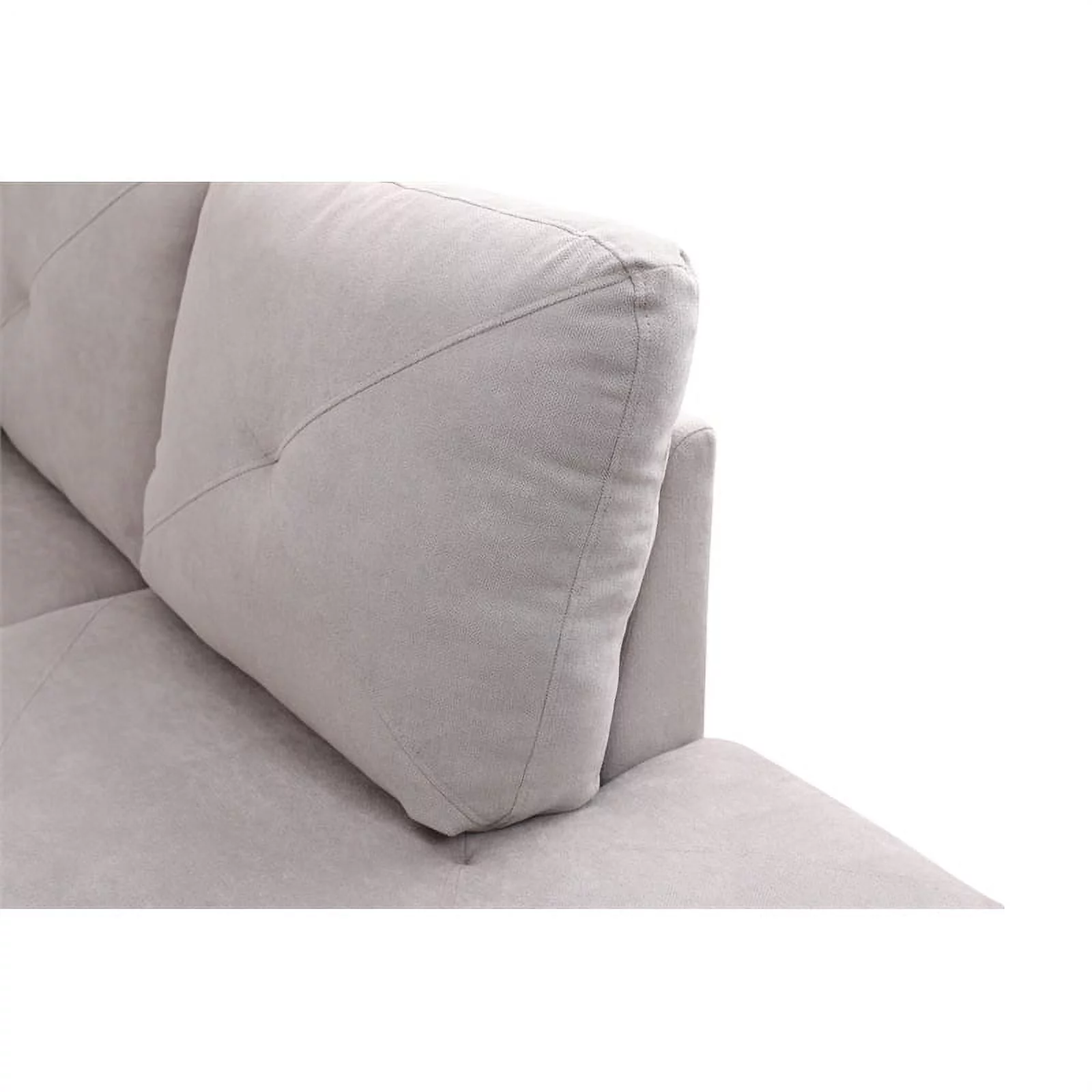 Pemberly Row L Shaped Gray Couch w/ Storage Ottoman(Pillows Included) Microfiber