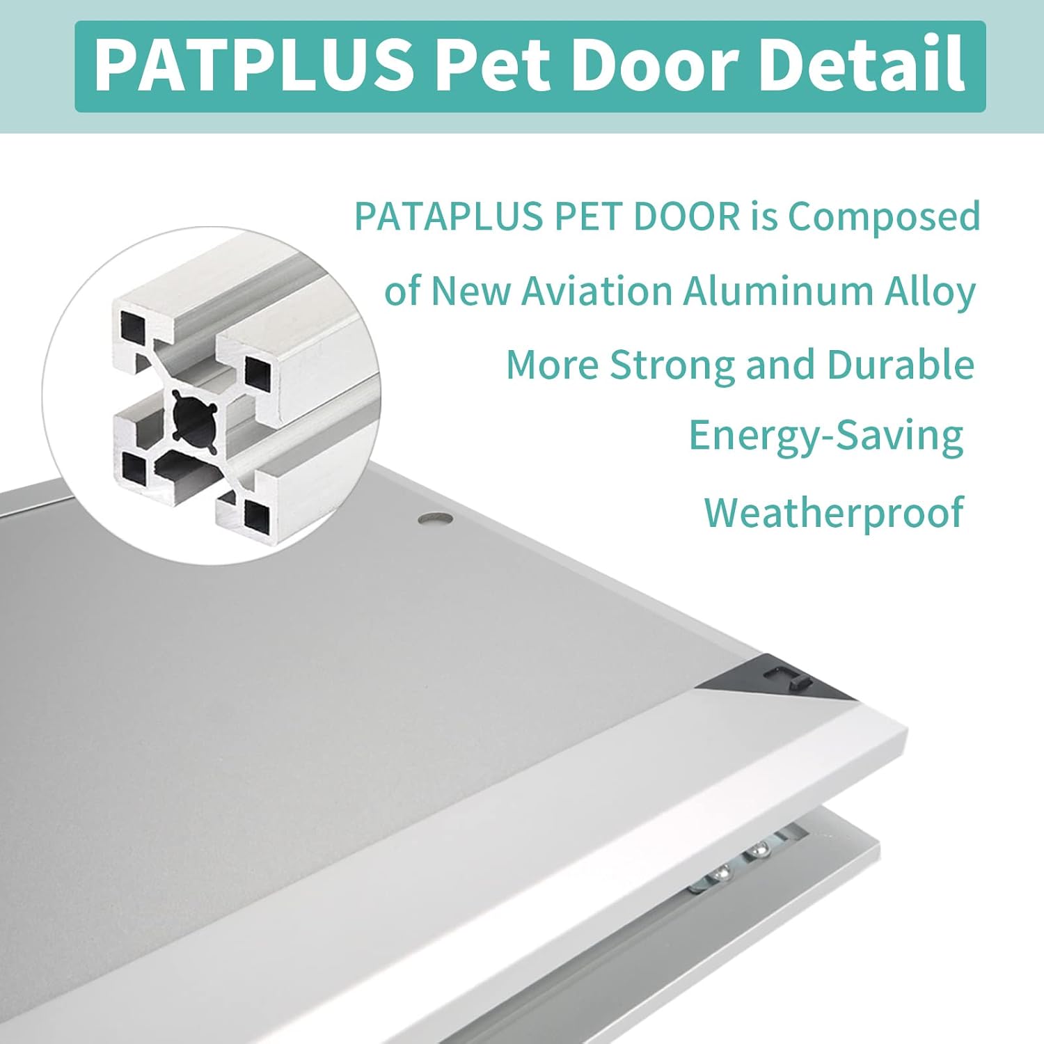 PATAPLUS Large Pet Door Aluminum Dog Door Cat Door,Large Dog Door with Slide-in Lock Panel and Magnetic Flaps,Durable Aluminum Frame, Energy Efficient ,Easy to Install, Heavy Duty(Large)