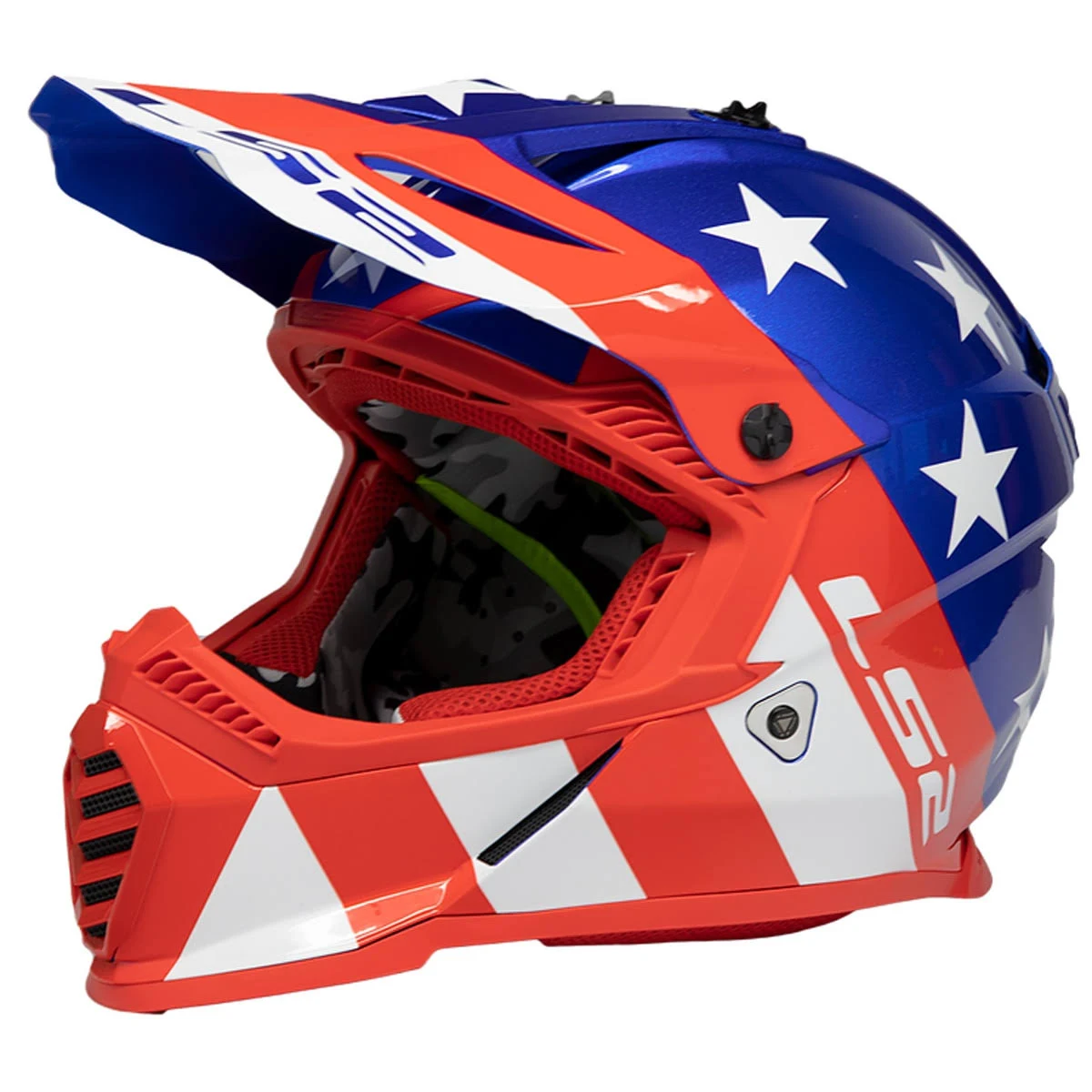 LS2 Youth Gate Stripes Helmet Medium Red/White/Blue