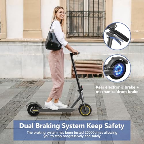 NAVIC Electric Scooter Adults,Max 19/22/27/49 Miles Ranges,Top Speed 19/22 mph,350/750W Peak Motor, Folding E-Scooter with Dual Braking Dual Suspension