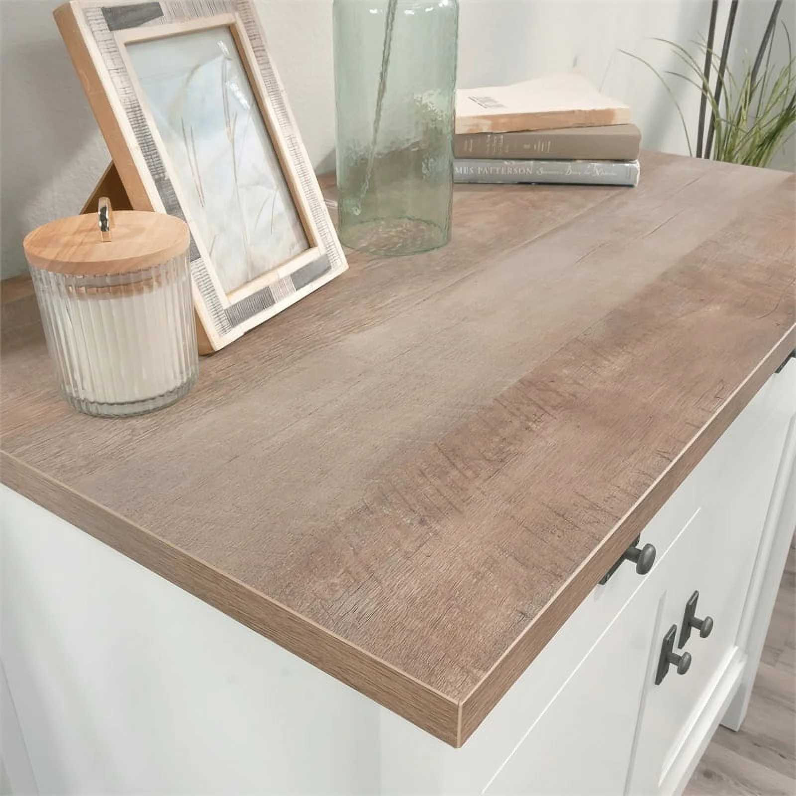 Sauder Cottage Road Engineered Wood Library Base in White Finish