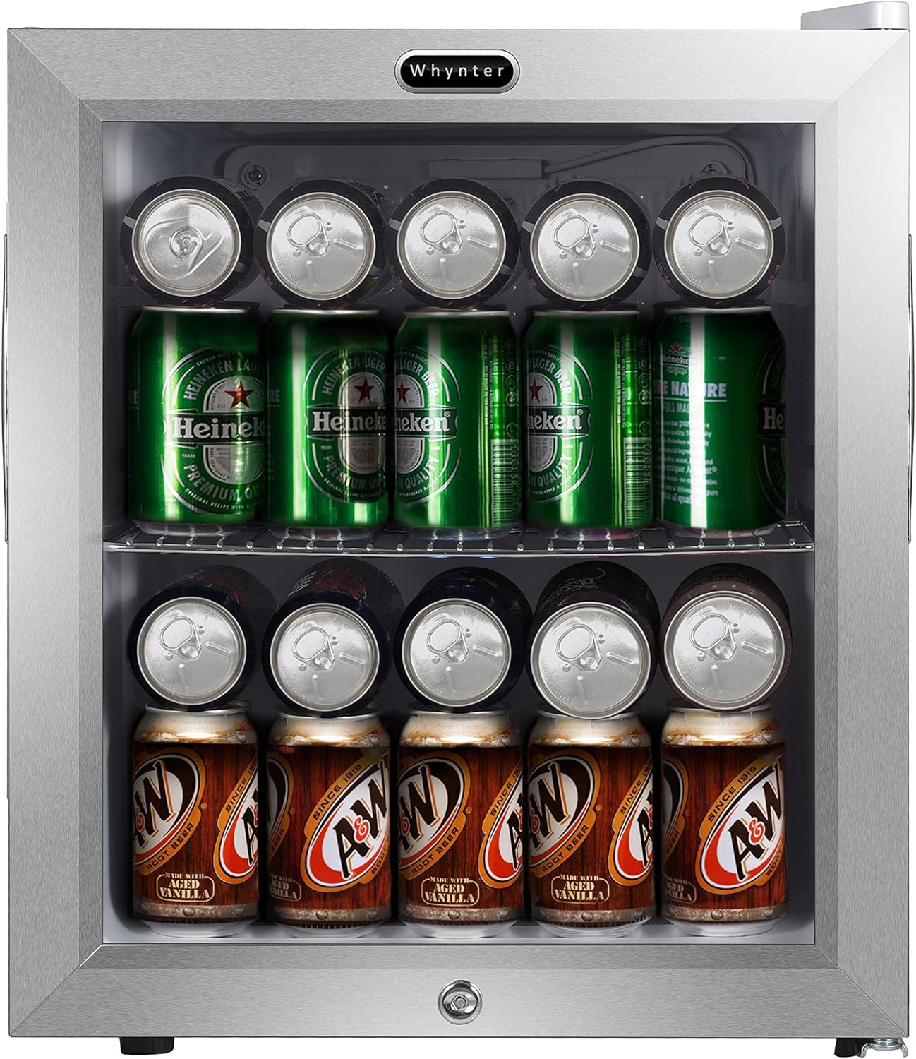 Whynter BR-091WS, 90 Can Capacity Stainless Steel Beverage Refrigerator with Lock, White