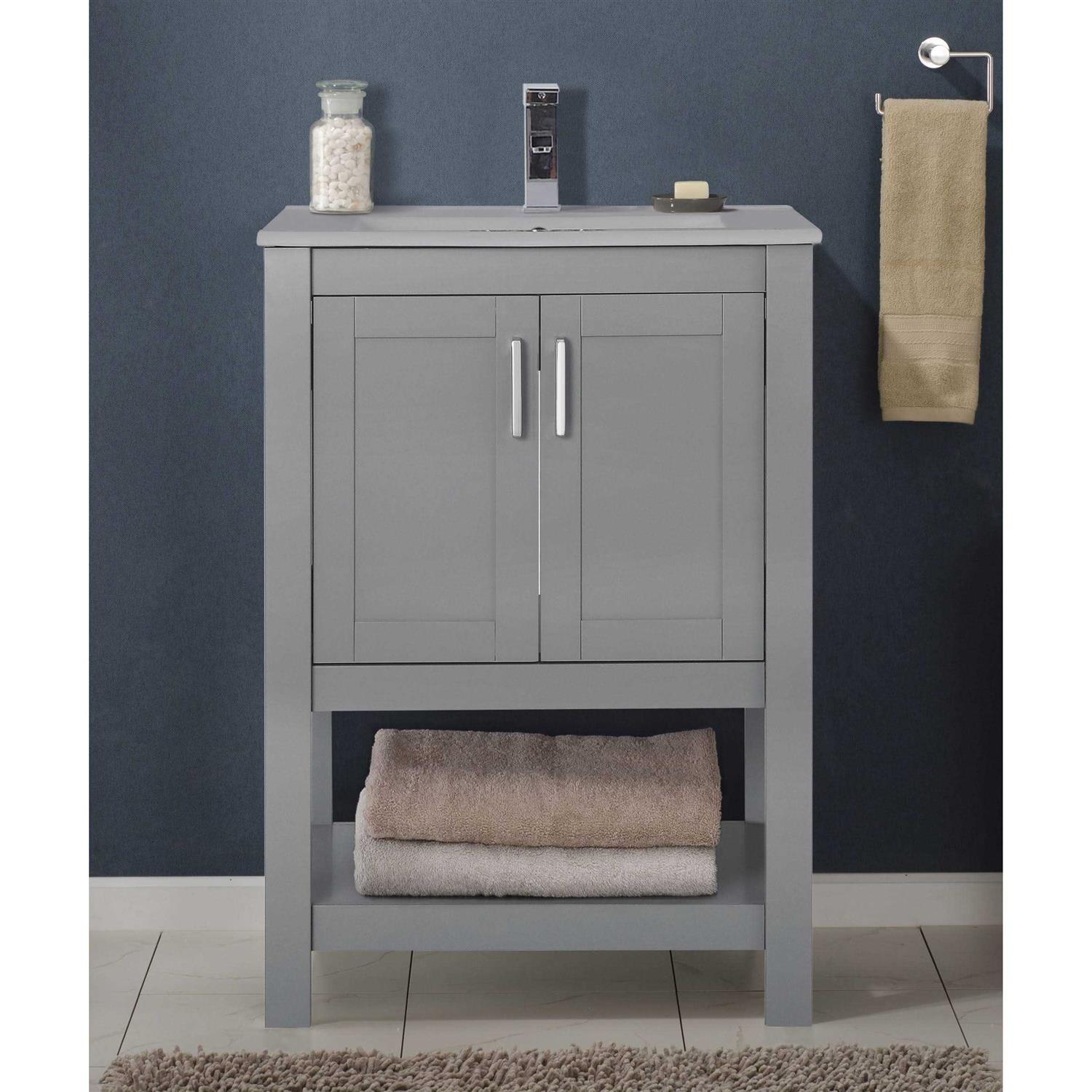 Saint Birch 32 Matt Grey Ceramic Single Bathroom Vanity Top With Sink - Shop Hardware Tools Online Store