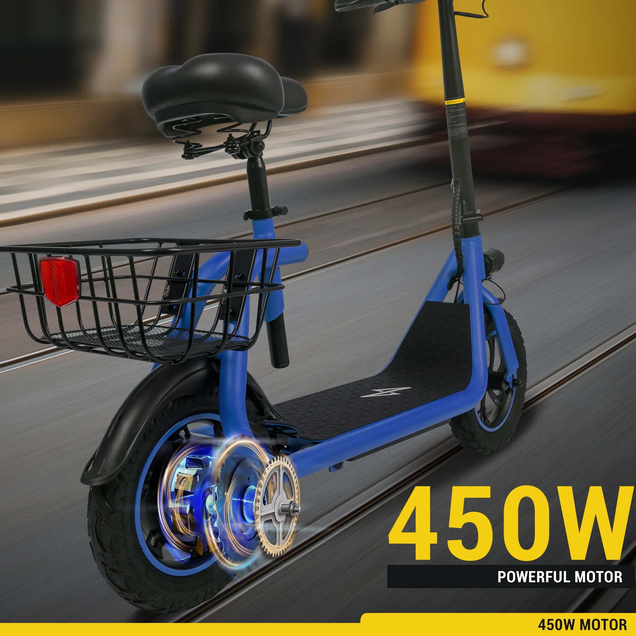 Phantomgogo Electric Scooter for Adults Foldable Scooter with Seat & Carry Basket E-Scooter with Brushless Motor 15MPH 265lbs Max Load E Mopeds for Adults Commuter - Curated Treasures Market