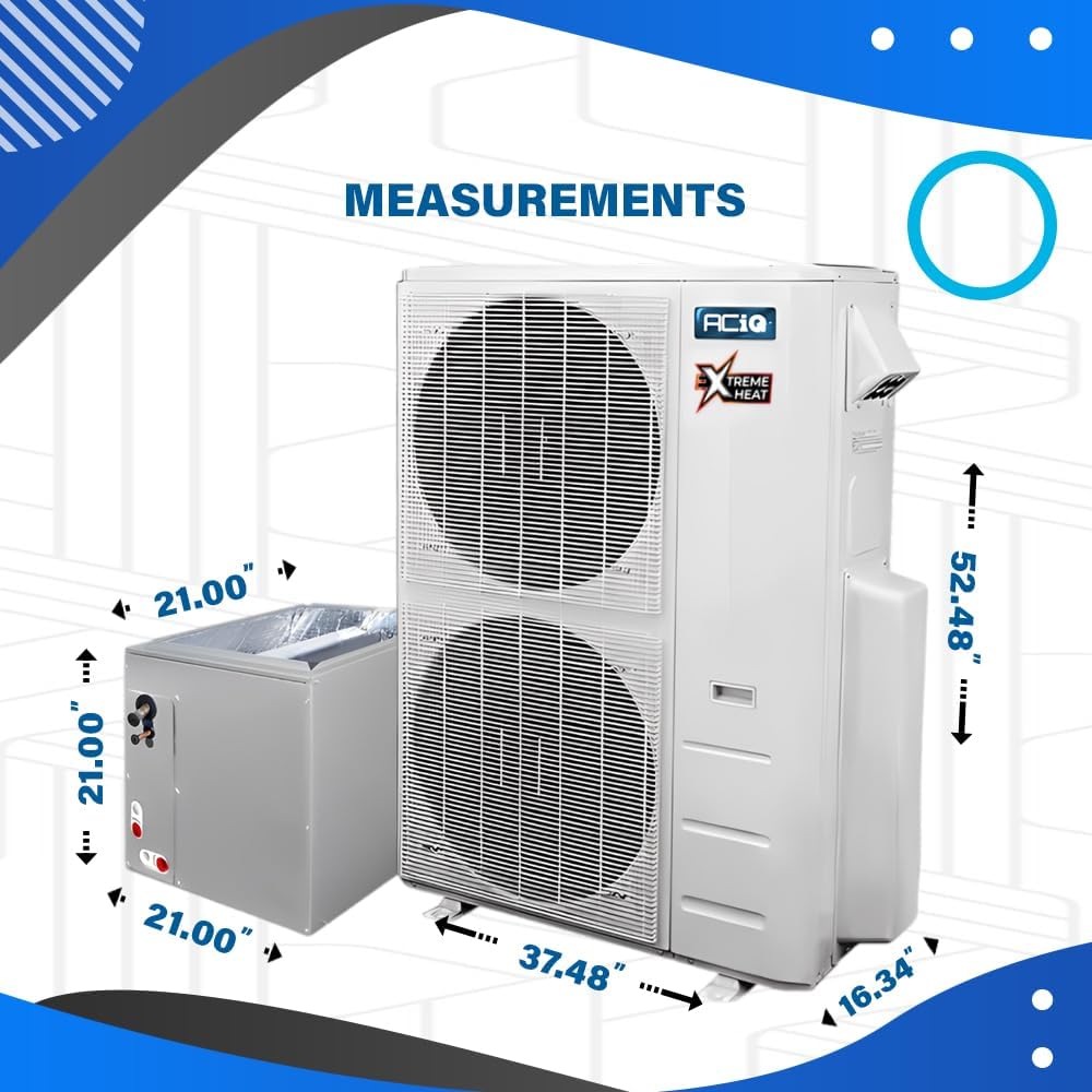 4 Tons 14.3 SEER2 Central Inverter Heat Pump System & 21" Multi-Positional Cased Evaporator Coil w/ 50' Install Kit | Extreme Heat Technology Compressor "NO HIGH GAS BILLS"
