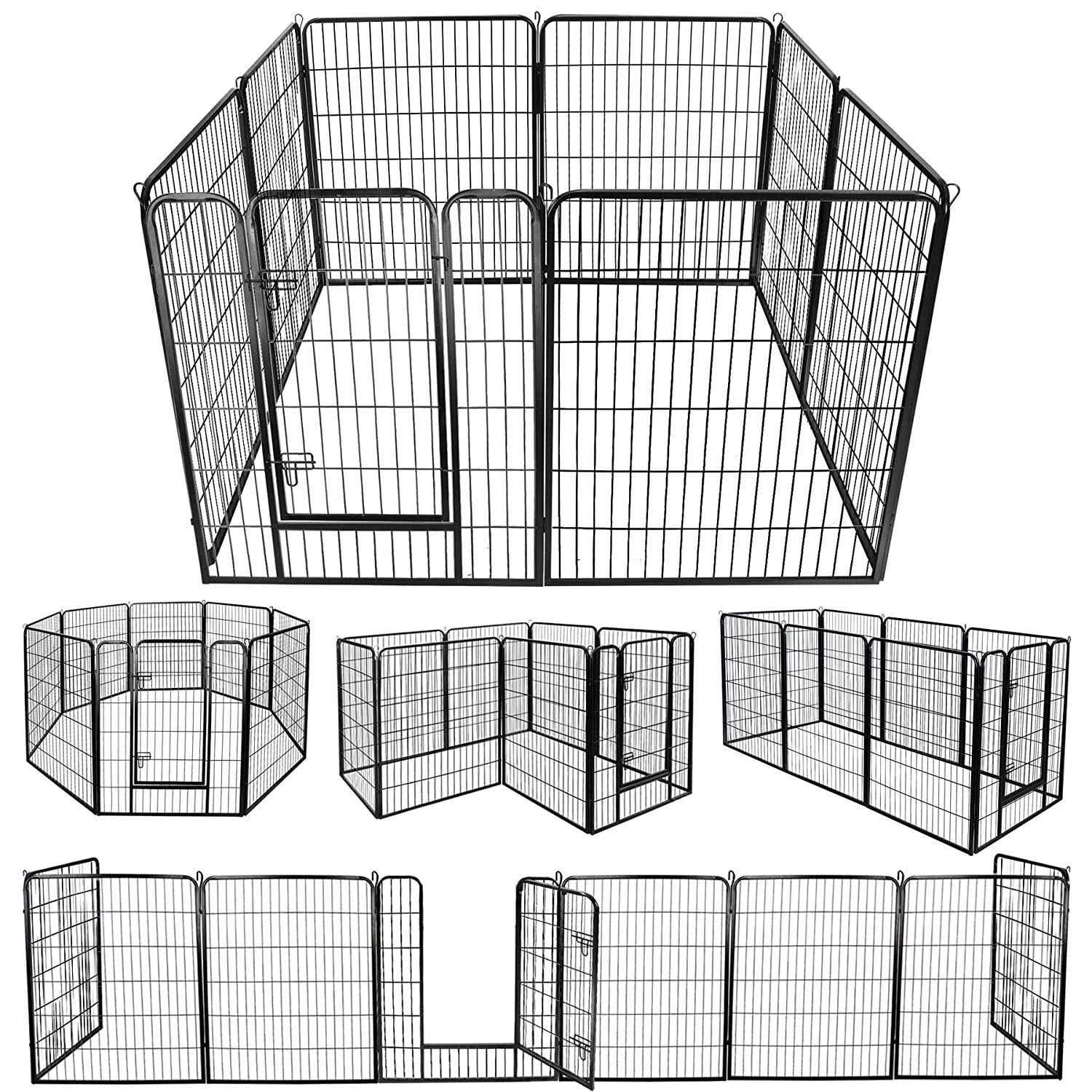 ZENSTYLE 39 Height Foldable Metal Exercise Pen &amp; Pet Playpen Puppy Cat Exercise Fence Barrier Playpen Kennel - Pet Supplies online store