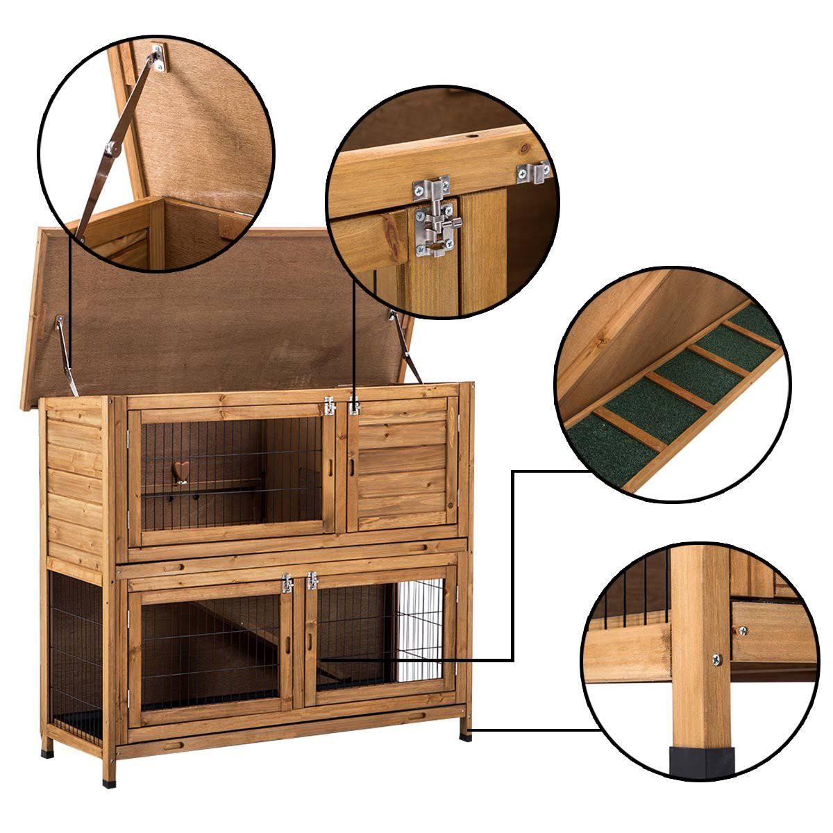 Lovupet 48x22 Wood Chicken Coop Hen House Rabbit Wood Hutch Poultry Cage Waterproof 2029