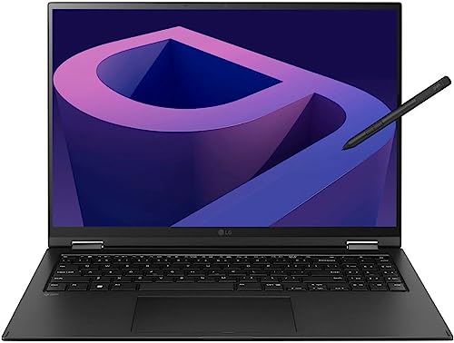 LG Gram 16 2-in-1 Laptop 2023 16" WQXGA IPS Touchscreen 12-Core Intel i7-1360P 32GB LPDDR5 1TB SSD Intel Iris Xe Graphics Thunderbolt 4 Wi-Fi 6E Backlit KB Fingerprint Win 11 Home Pen w/ONT 32GB USB