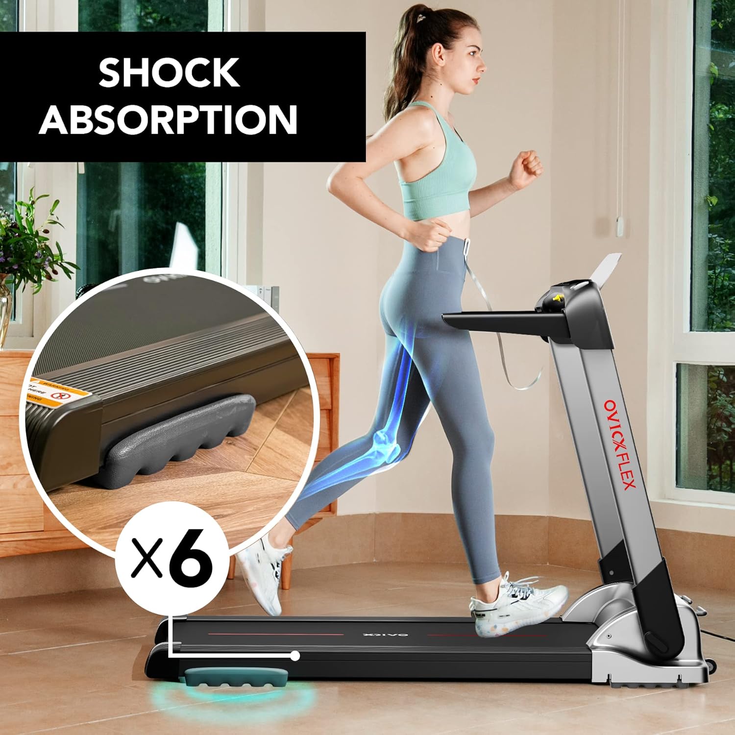 Ovicx Foldable Treadmills for Home - Portable Folding Compact Small Thin Electric Fold Up Lightweight Treadmill for Space Saver Apartment