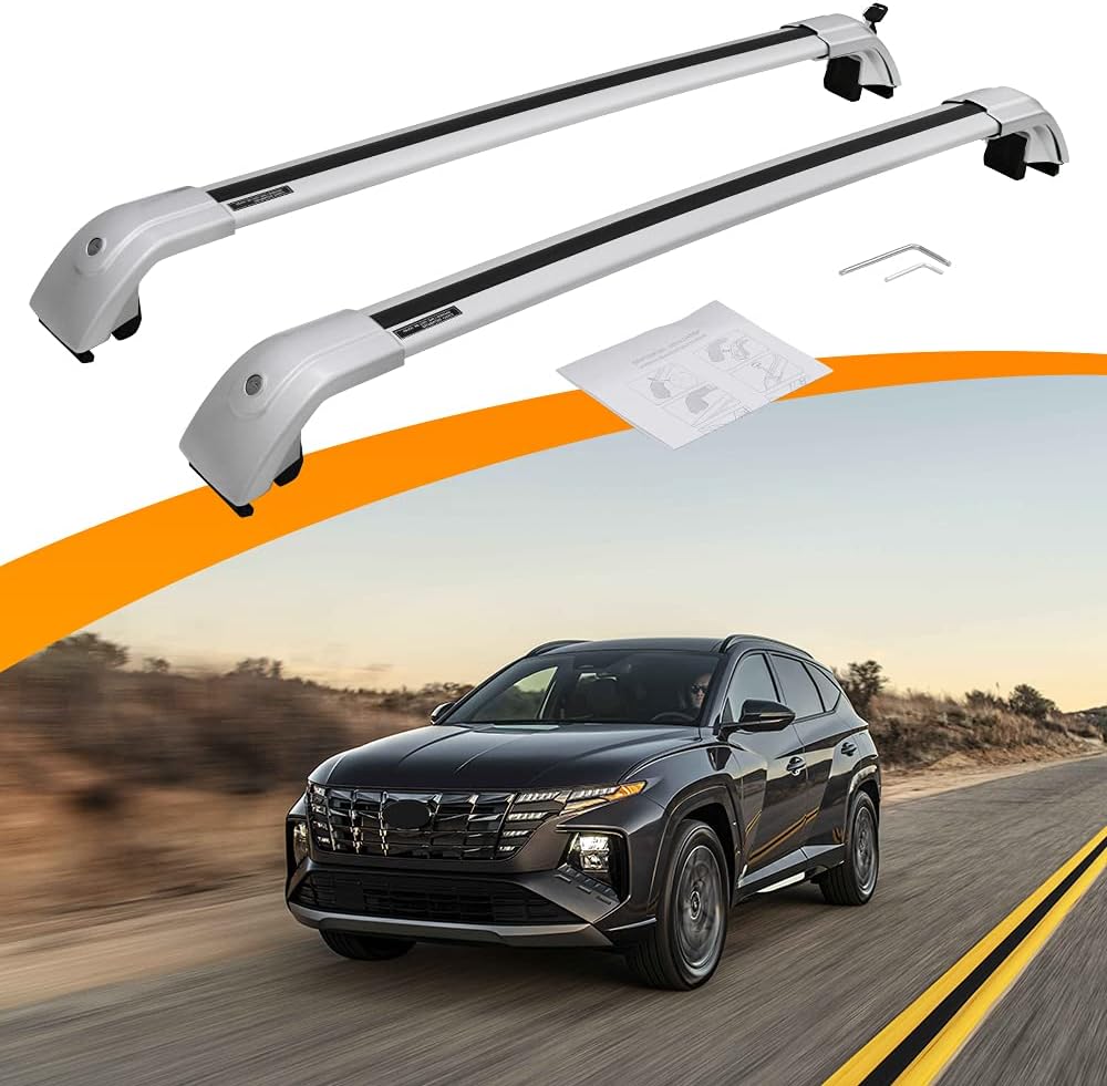 Snailfly Roof Rack Cross Bars Fit for 2022 Hyundai Tucson NX4 WO SUNROOF Crossbars Adjustable Rooftop Cargo Carrier with Lock for Kayak Canoe Bike Snowboard Ski