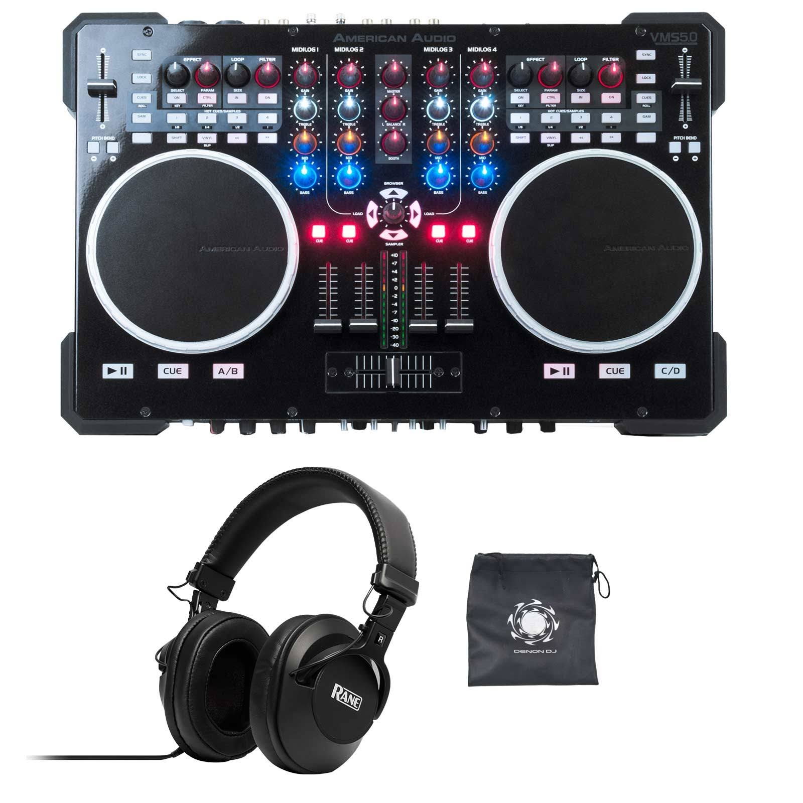 American DJ VMS5 Mixer with Rane Studio Monitoring Head