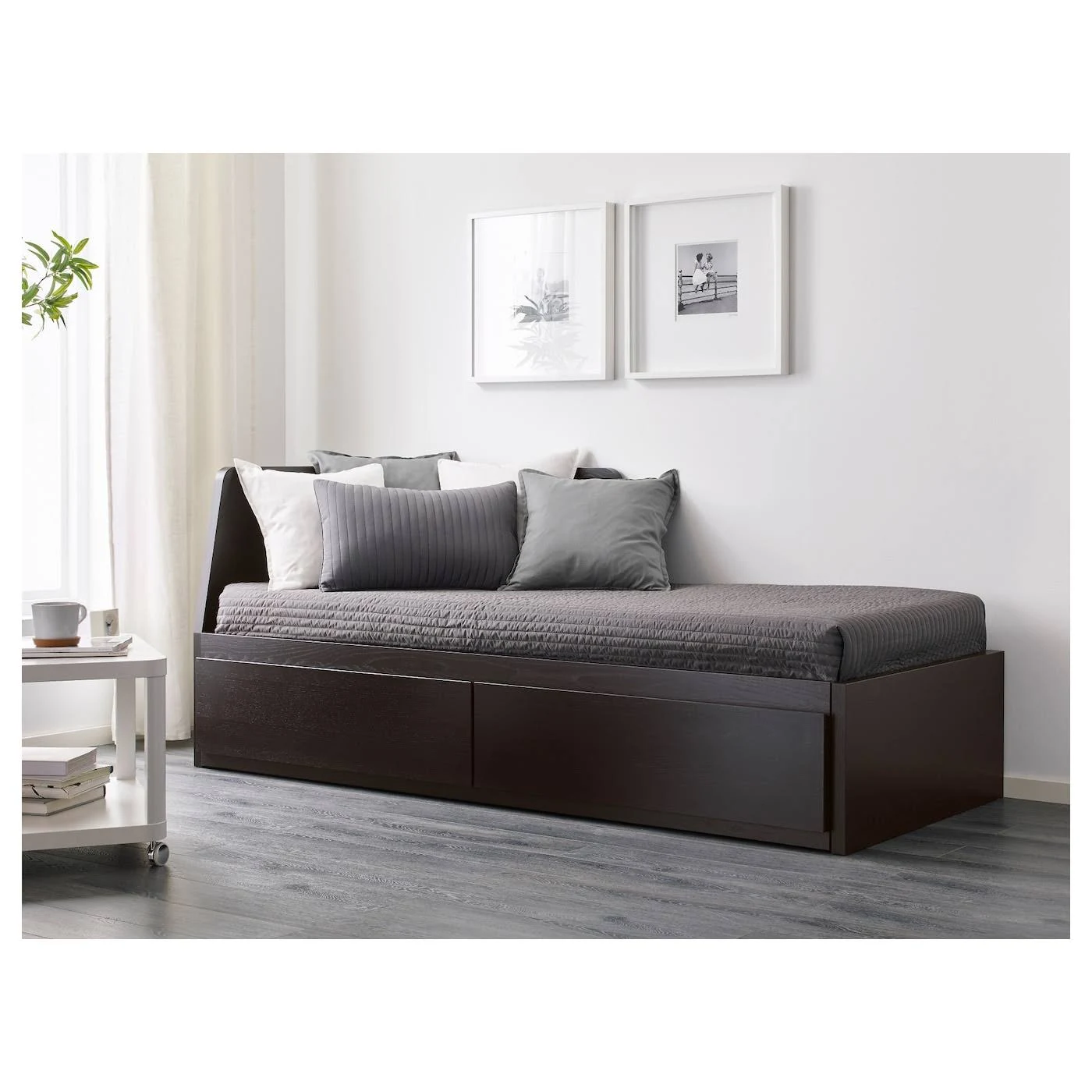 IKEA - Flekke Daybed Frame with 2 Drawers, black-brown, Twin