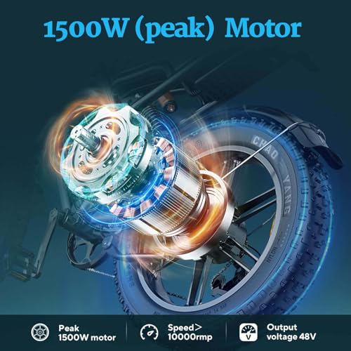 Electric Bike for Adults - K6 20 x 4 Inch Fat Tire, 750W/Peak 1500W Motor, 48V15AH Detachable Battery, 4 Riding Modes Electric Dirt Bike, 7 Speed Electric Motorcycle,20MPH UL 2849 Certified