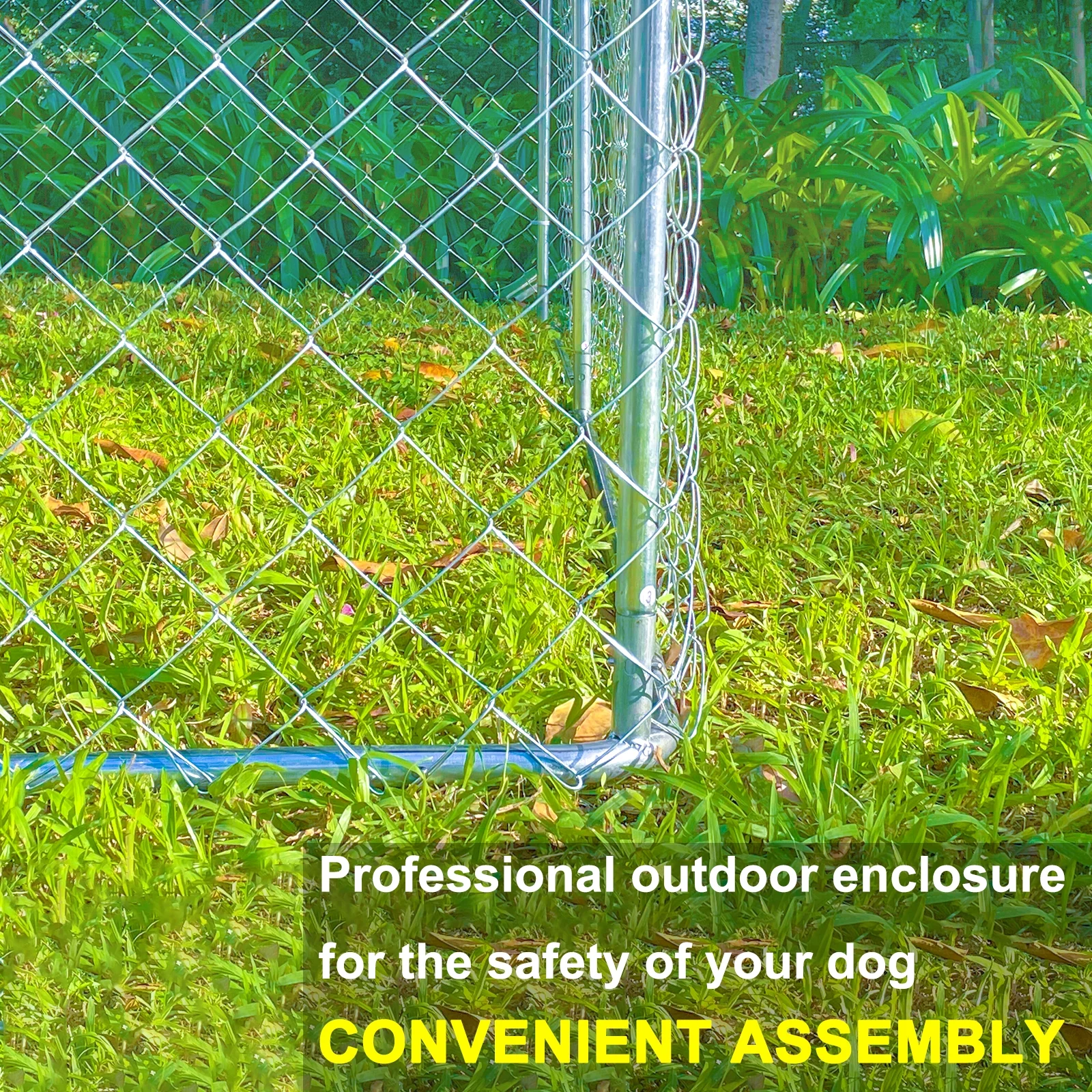 10ft x 10ft Dog Kennel Outdoor Metal Playpen Heavy Duty Large Dog Cages Enclosure for Large Dogs Run Outside Exercise Pet Fences with Roof for Yard
