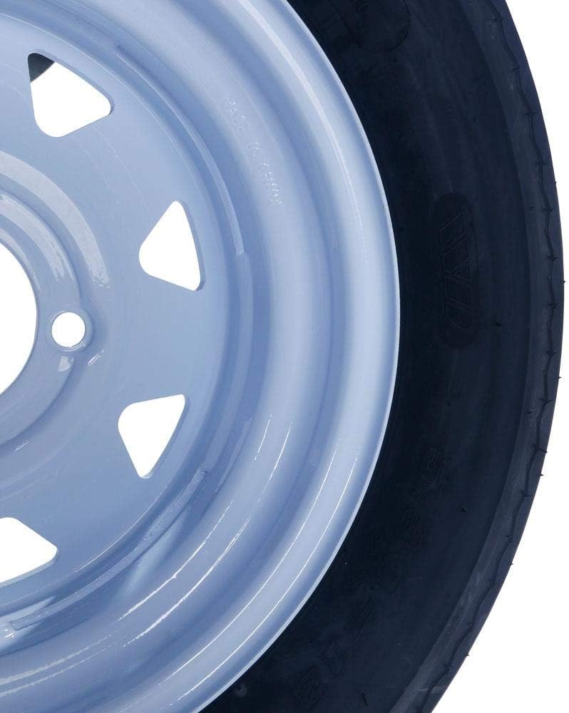 Set of 2 12" Trailer Tires Rims 530-12 5.30-12 5.30 x 12 LRC 4 Lug/4" Hole Bolt White Spoke Wheel