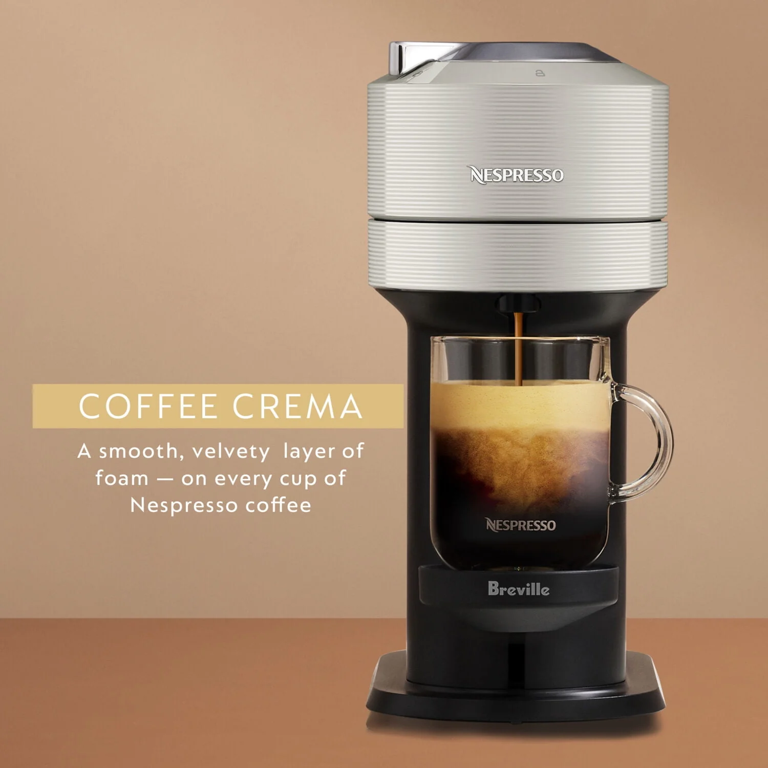 Breville Vertuo Next Coffee and Espresso Maker in Light Gray