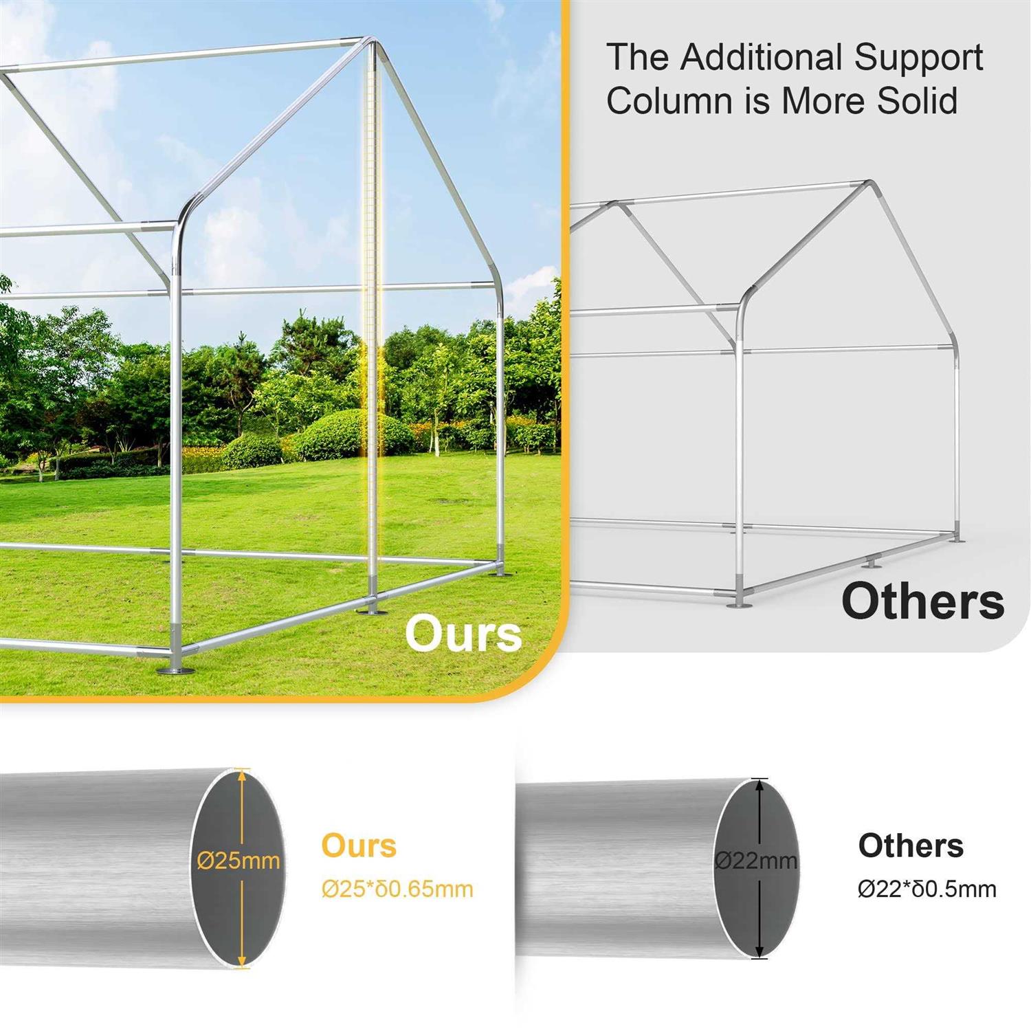 Morngardo Chicken Coop Large Metal Run for 20 Chickens Walk in Yard Poultry Cage Hen House with Waterproof Cover - Pet Supplies online store