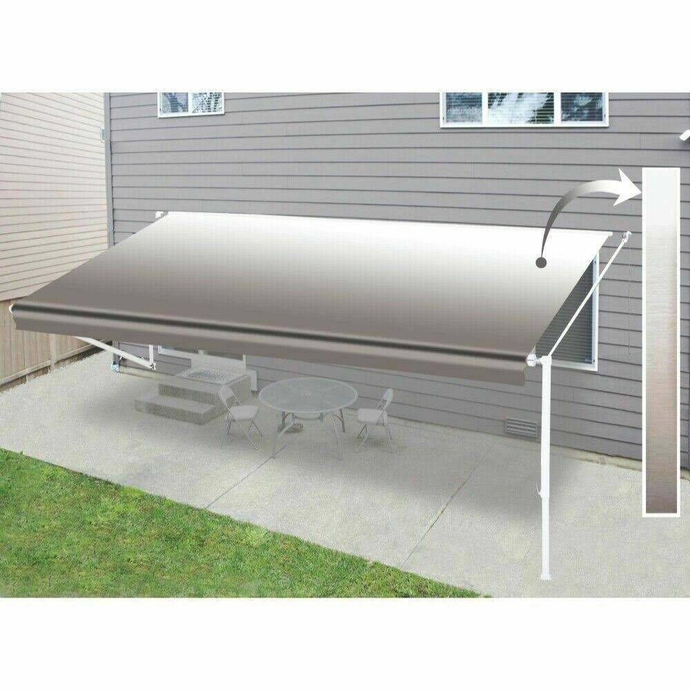 Aleko 12&x8& Retractable RV/Patio Awning, Brown Fade Color