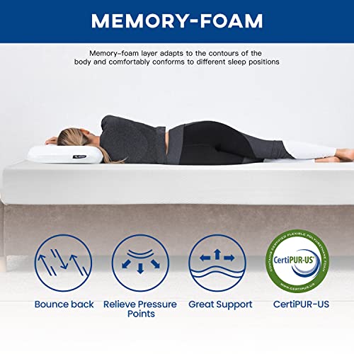 FDW 8 inch Twin Mattress Gel Memory Foam Mattress for Cool Sleep & Pressure Relief, Medium Firm Mattresses CertiPUR-US Certified/Bed-in-a-Box/Pressure Relieving (8 in, Twin)