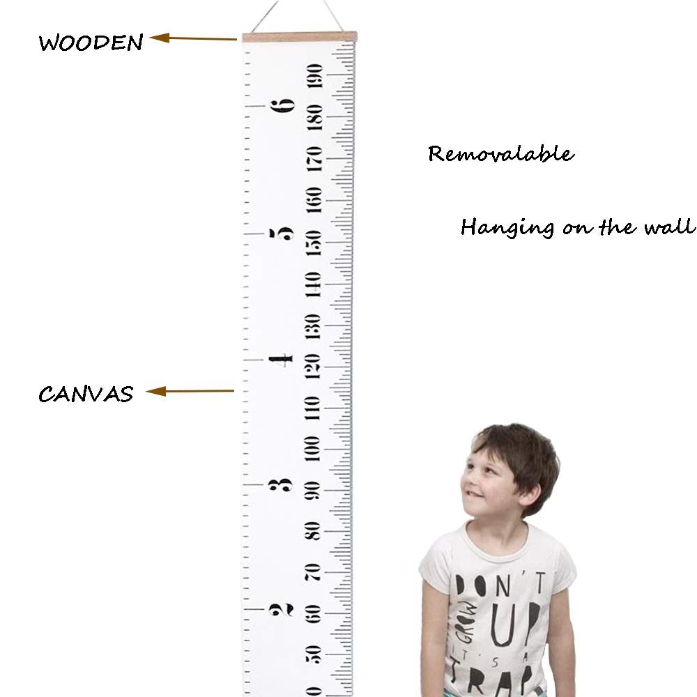 Growth Charts for Kids,Accurate Baby Height Growth Chart Ruler,Removable Canvas Wall Hanging Measurement Chart for Home Decoration Pack of 2