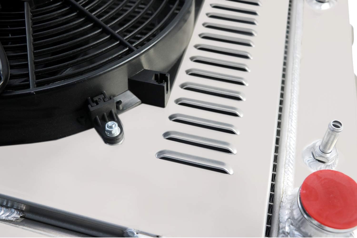 ALLOYWORKS 4 Row All Aluminum Radiator+Shroud Fan For 1987-2002 Jeep Wrangler YJ/TJ / 1987-1995Chevy GM V8 Engine