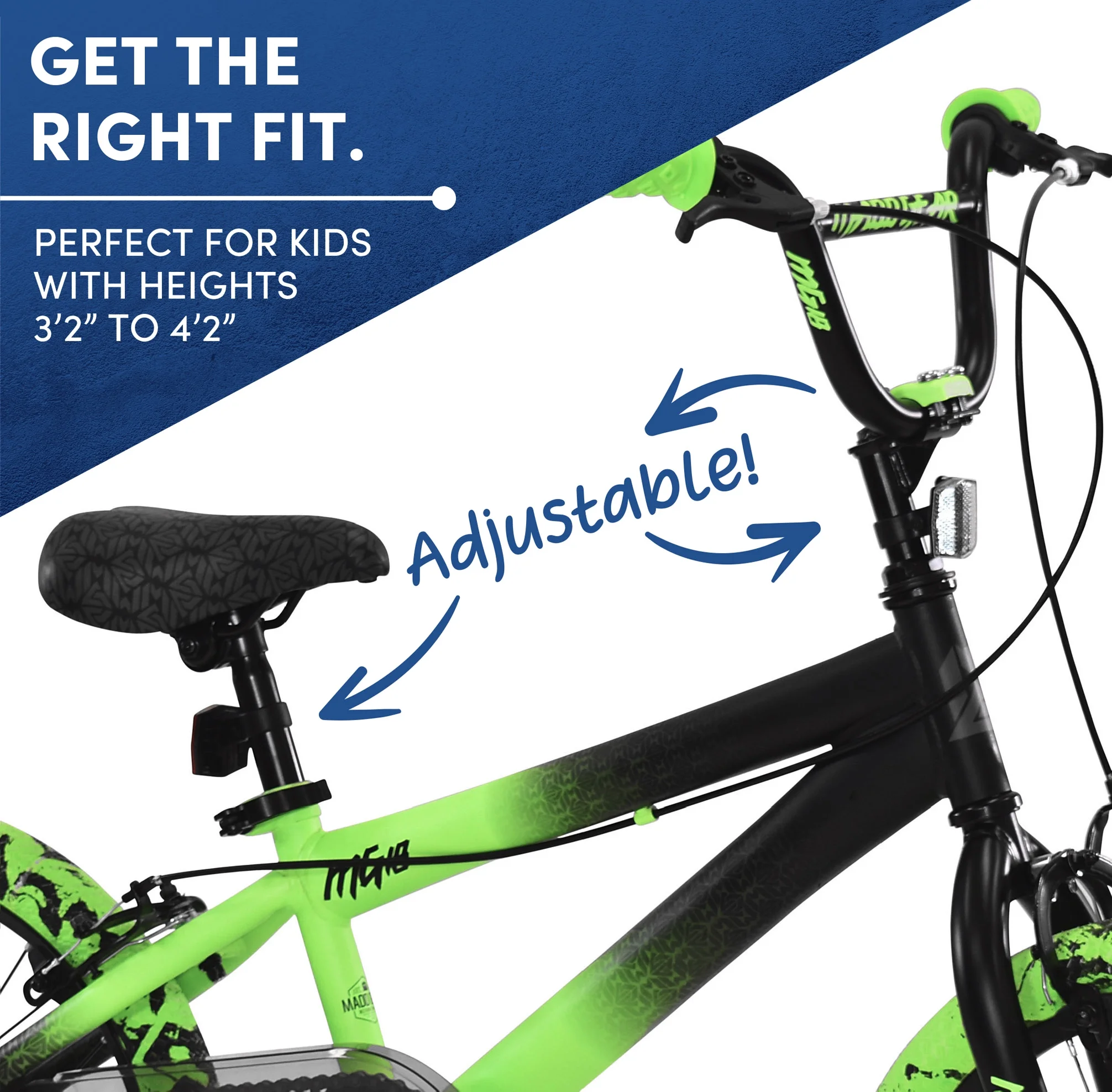 Kent Bicycles 18" Madd Gear MG18 BMX Boy's Child Bike, Black and Green