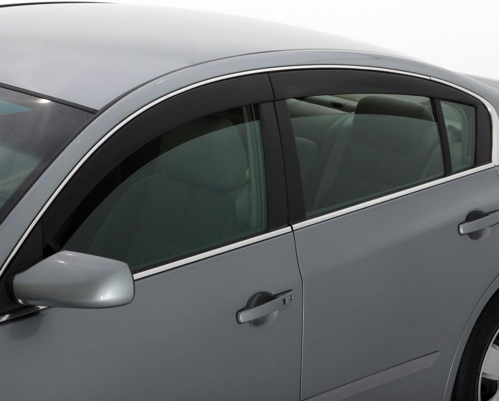 Auto Ventshade AVS 894033 Low Profile Dark Smoke Ventvisor Side Window Deflector, 4-Piece Set for 2014-2022 Silverado & Sierra 1500, 2015-2022 Silverado & Sierra 2500HD-3500HD with Crew Cab Pack of 2