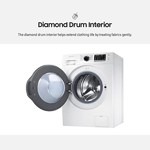 Samsung 2.2 Cu Ft Small Space Front Load Washer, 40 Minute Super Speed Washing Machine, Steam Wash Clothes, Self Cleaning, WW22K6800AW/A2