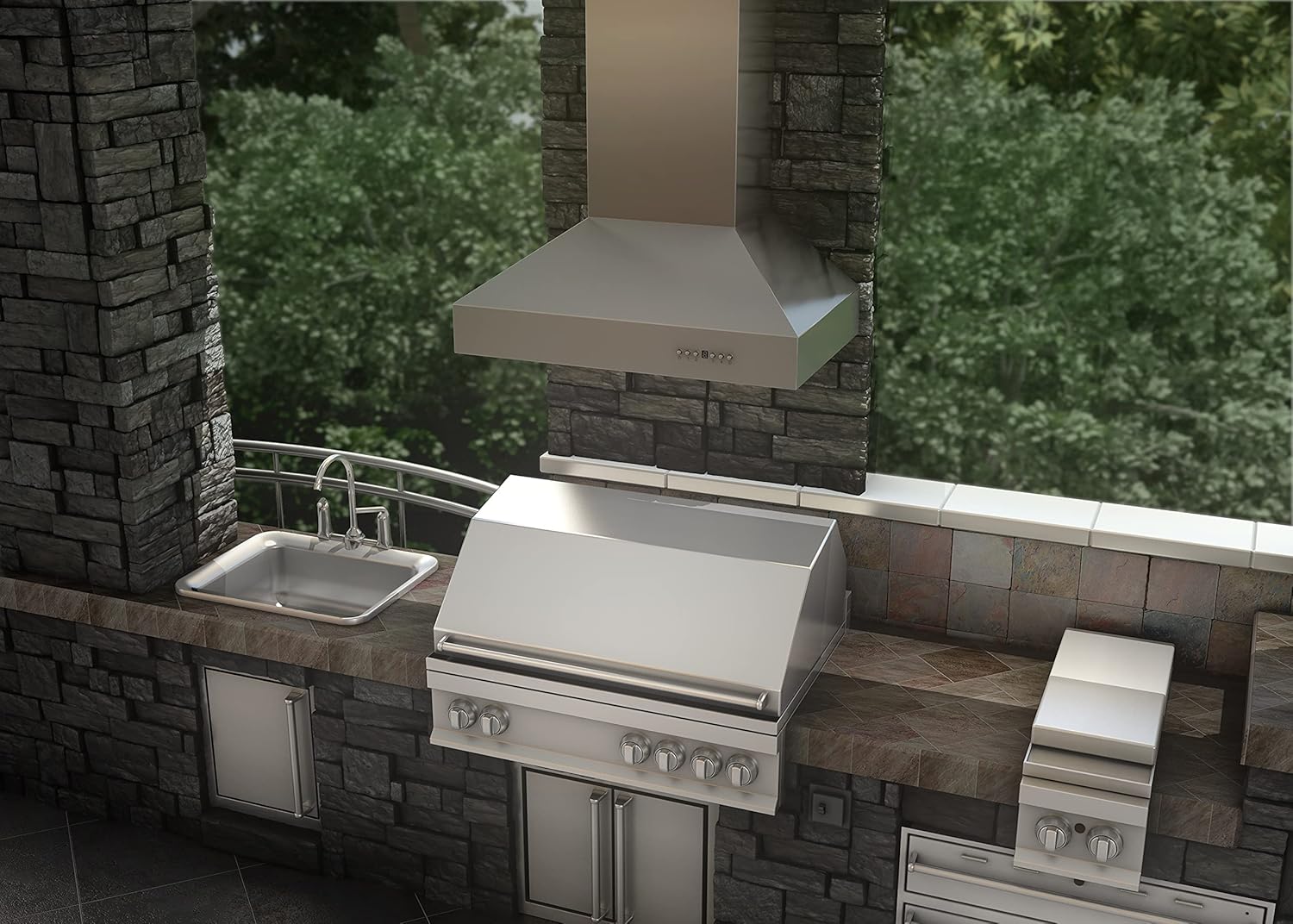 ZLINE 42" Ducted Wall Mount Range Hood in Outdoor Approved Stainless Steel (697-304-42)