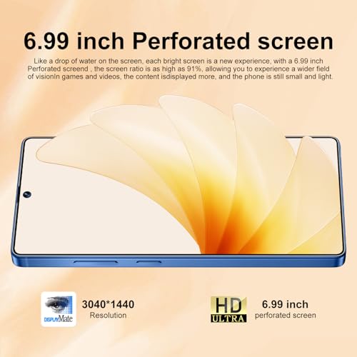 I25 Ultra Unlocked Android Phone 6.99" AMOLED 7000mAh Long-Lasting | Snapdragon 8 Gen3 | 8GB RAM+256GB | 68MP+108MP Pro Camera | Face Unlock + Stylus | Android 14 System (Blue)