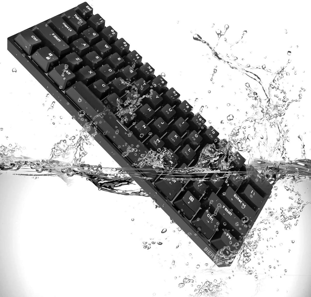 DIERYA DK61E 60% Mechanical Gaming Keyboard, RGB Backlit Wired PBT Keycap Waterproof Type-C Mini Compact 61 Keys Computer Keyboard with Full Keys Programmable (Gateron Optical Brown Switch) Pack of 2