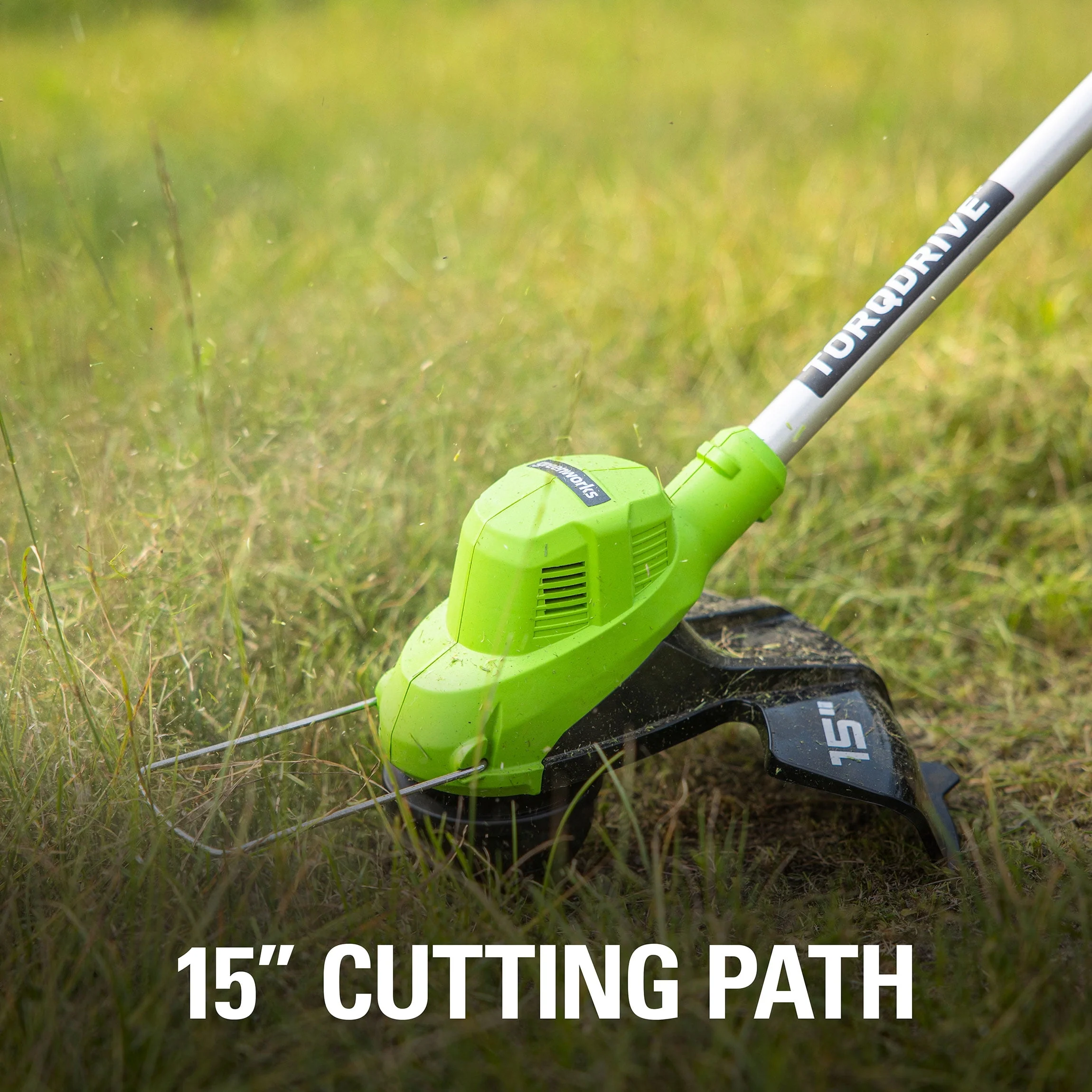 Greenworks 40V 15 Straight Shaft String Trimmer with 2.5 Ah Battery and Charger, 2111802