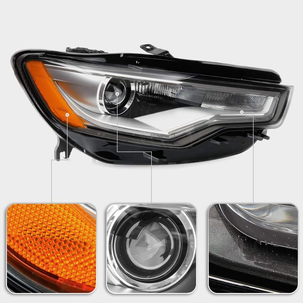 ACANII - For [HID/Xenon w/o AFS Model] 2012-2015 Audi A6 S6 LED DRL Projector Headlight Headlamp Assembly Passenger Side