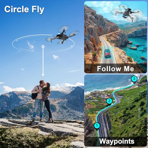 Drone with Camera for Adults - 2K HD Camera FPV Live Video, GPS Drone with Auto Return, Brushless Motor, Foldable Quadcopter, Follow Me, Headless Mode Remote Control for Beginners