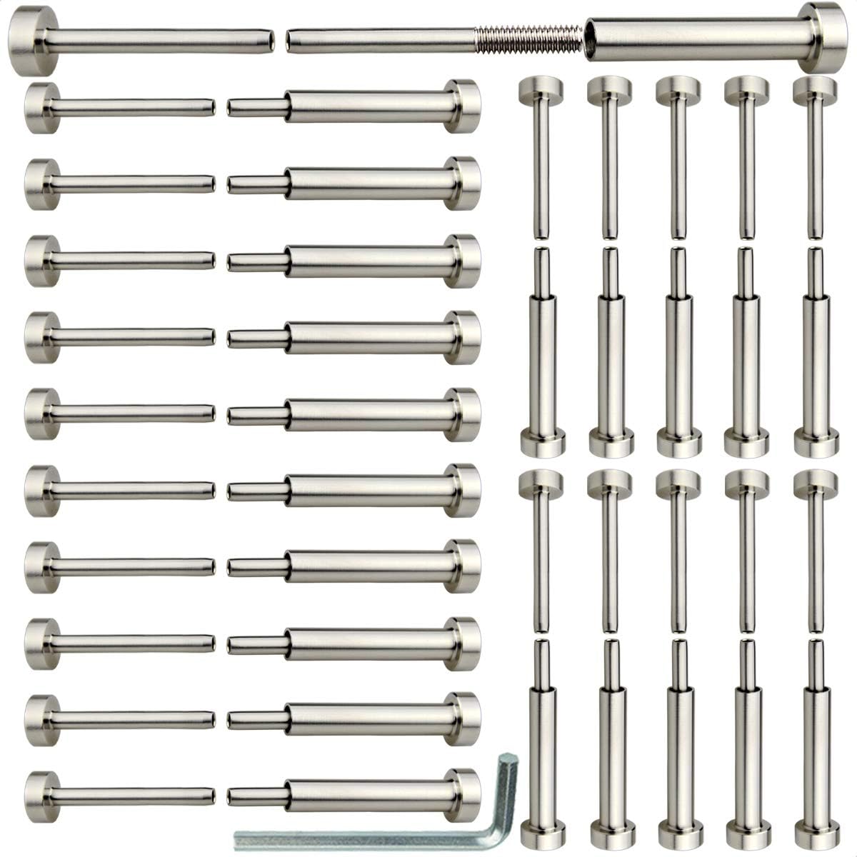 Lulultn Stainless Steel Cable Railing Hardware Kit, for 1/8 Cable Railing System, for Wood & Metal Post, Invisible Turnbuckle Kit 20 Pairs