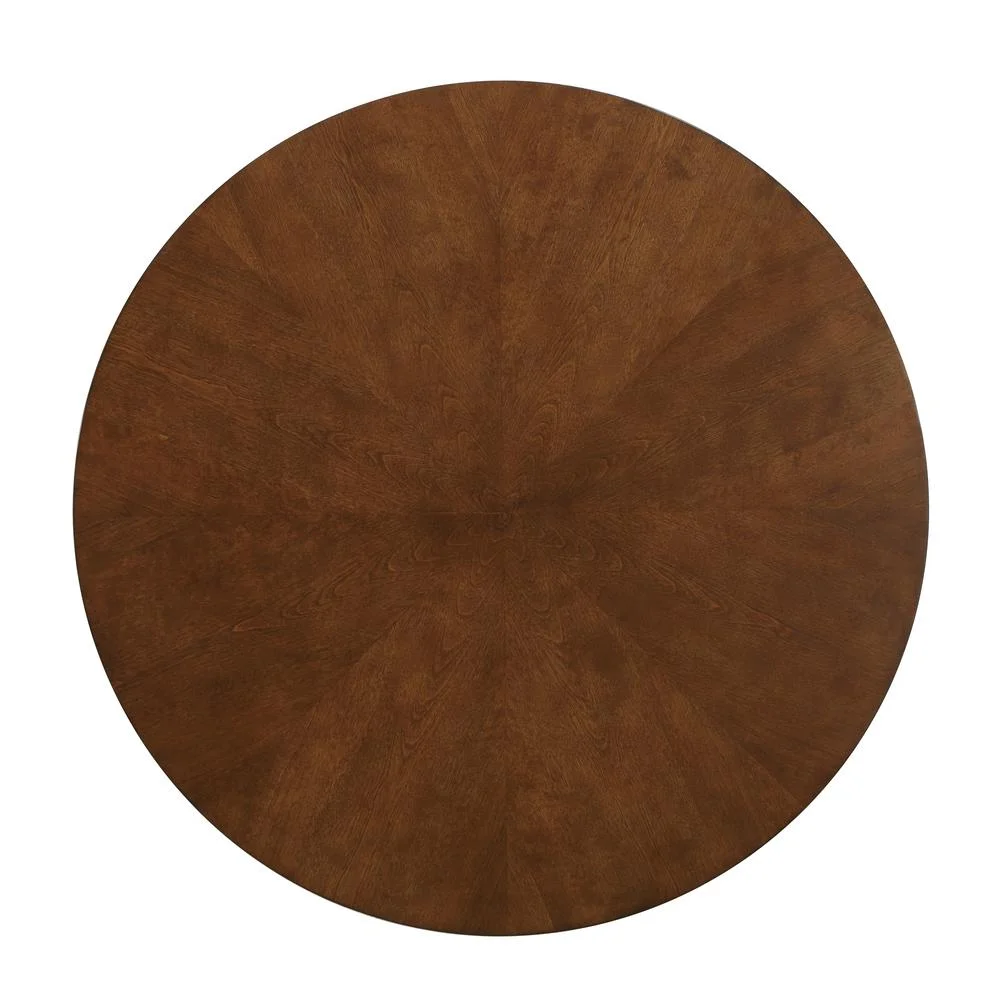 Comfort Pointe Bonito Burnt Orange Velvet 5-Piece Dining Set in Walnut Finish