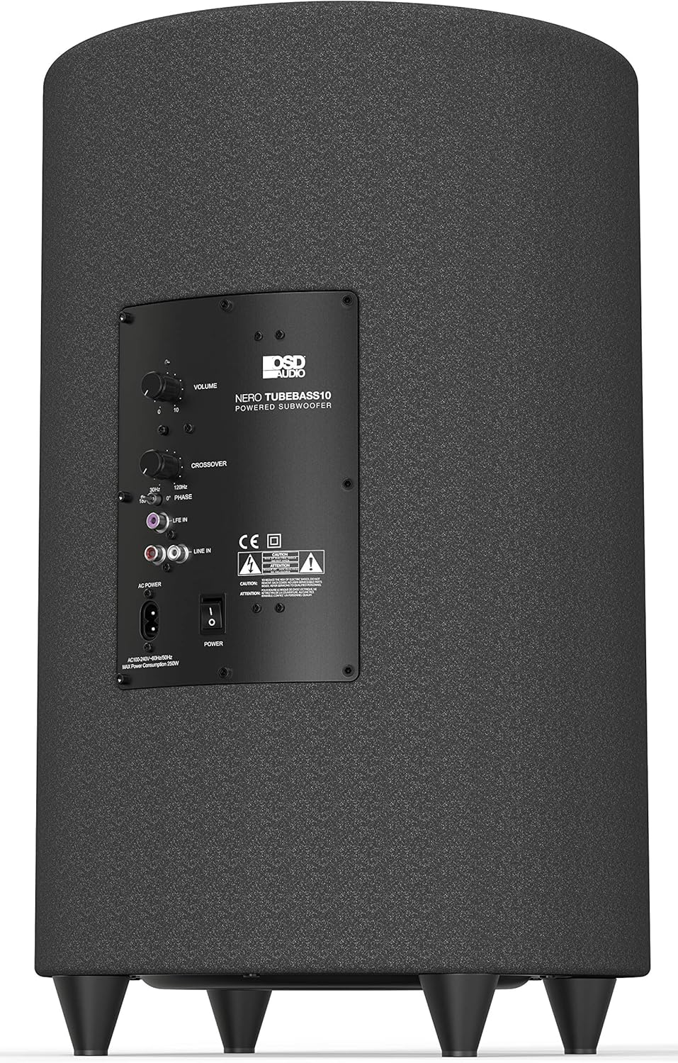 OSD Audio 400W Ported Cylinder Cabinetry Home Theater Subwoofer, Nero Tubebass-10