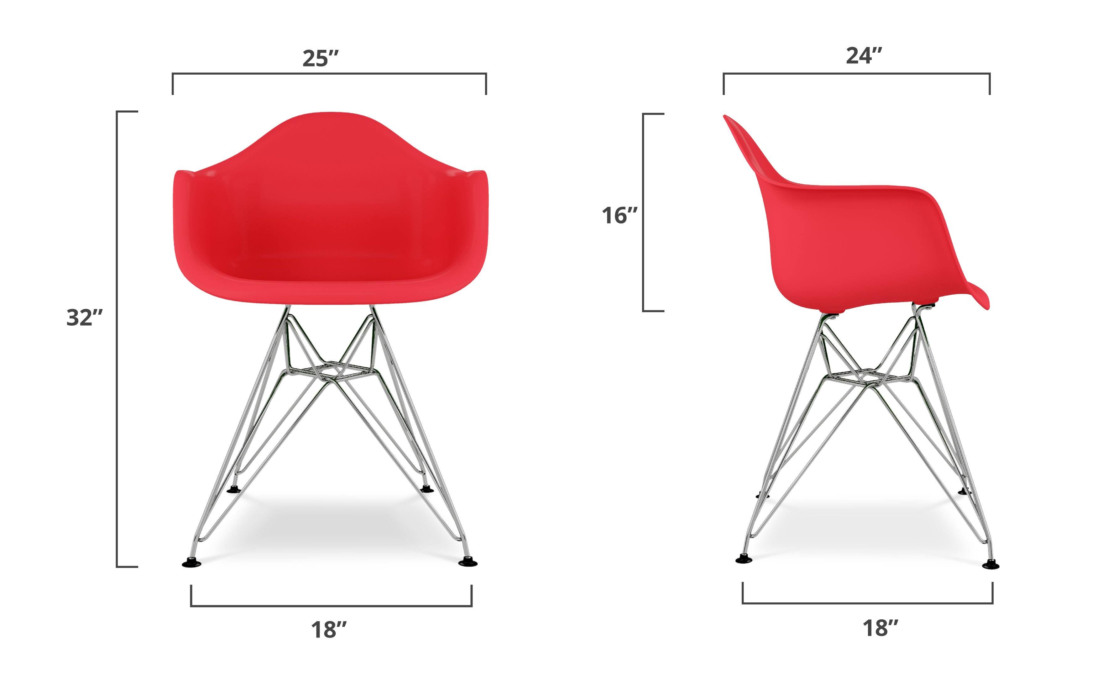 Eiffel Mid Century Modern Armchair | Red