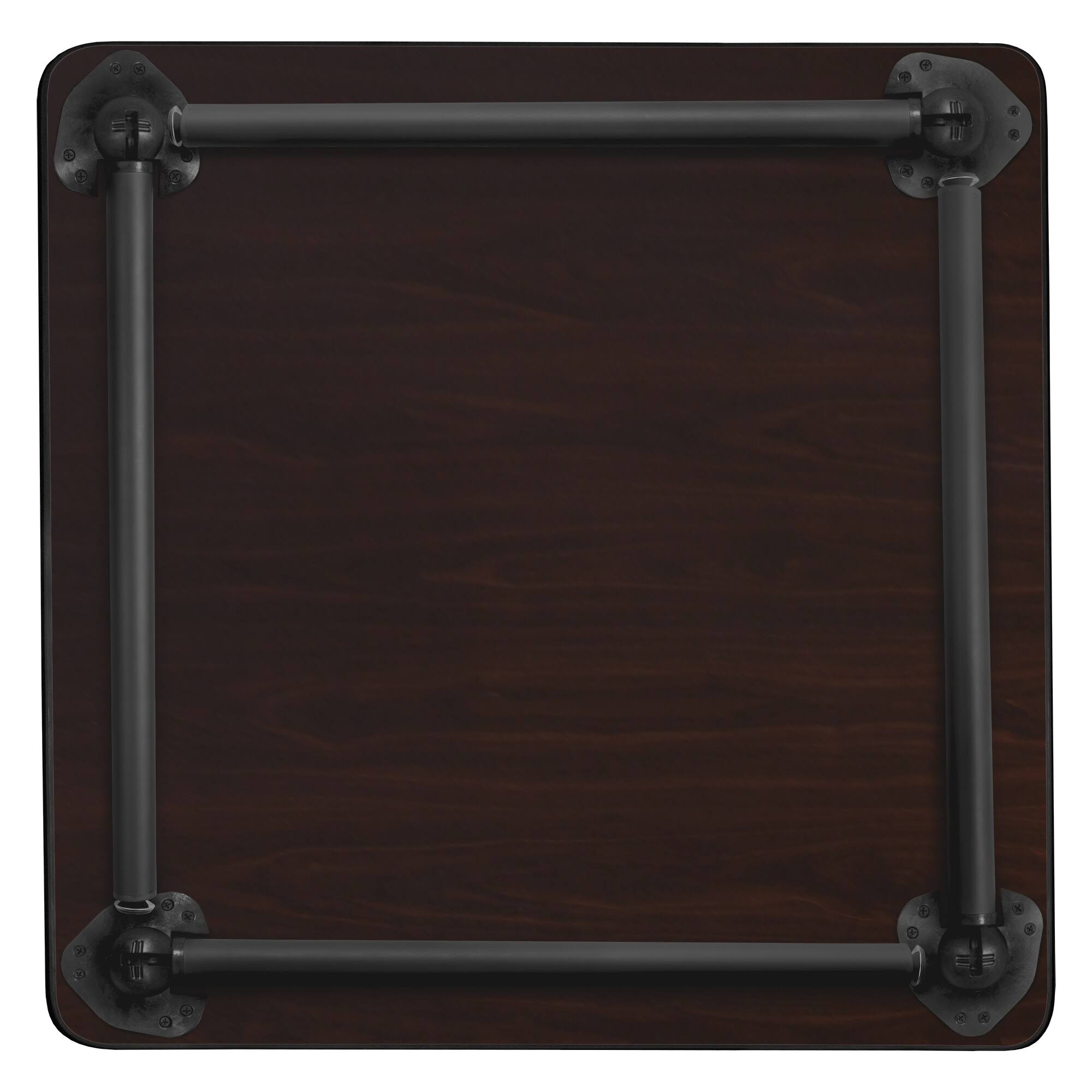 Regency Kee 42x22 Square Folding Breakroom Table- Mocha Walnut/ Black