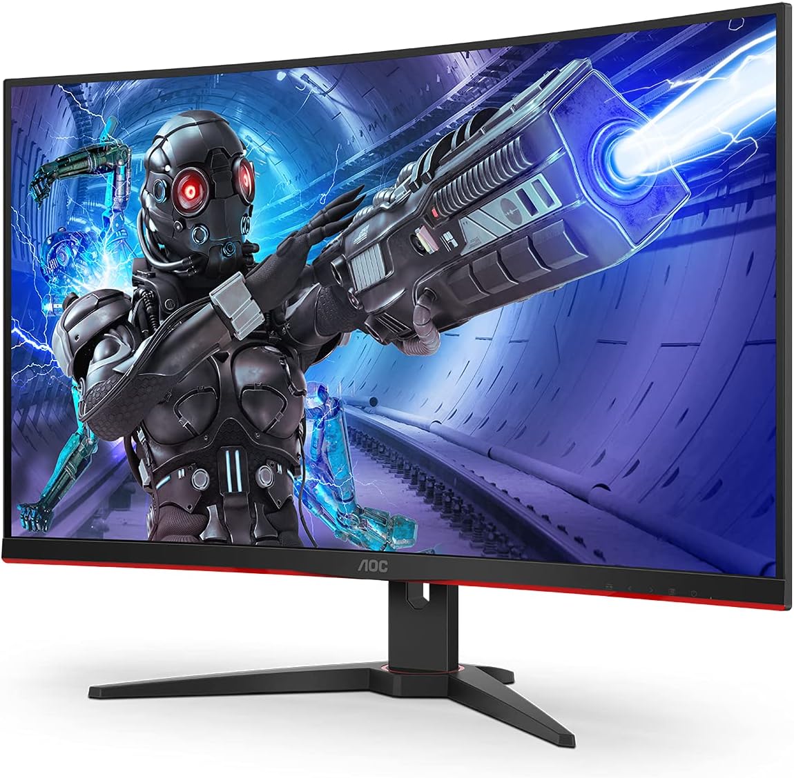 AOC C32G2ZE 32" Curved Frameless Gaming Monitor, Full HD 1920x1080, VA, 0.5ms 240Hz, AMD FreeSync Premium, DP/HDMI/VGA, VESA, 3-3-1 Re-Spawn Program