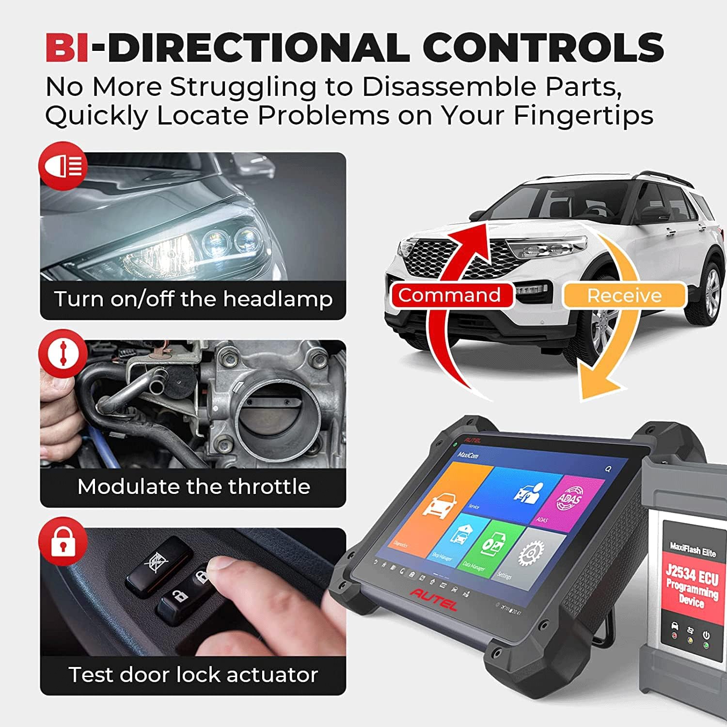 Autel Scanner MaxiCom MK908P 2022: Updated of MS908S Pro Same as Maxisys Elite, J2534 Programming Tool with No IP Restriction, Advanced ECU Coding, 36+ Service, Active Test, Free Car Battery Tester