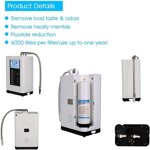 Alkaline Electrolyzed Water Machine, Ph 3.5-10.5 Alkaline Acidic Hydrogen Water Purifier, Up to -600mv Orp, 7 Water Settings, Automatic Cleaning, Smart Voice